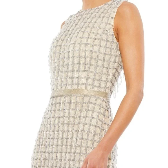 Mac Duggal 5471 NWT SLEEVELESS HIGH NECK BEADED MIDI SHEATH DRESS Mac Duggal 5471 NWT SLEEVELESS HIGH NECK BEADED MIDI SHEATH DRESS